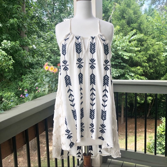 Free People Oatmeal Peace Arrow Tunic Size - Picture 4 of 7
